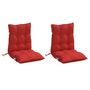 Voir la diapositive 3 : VIDAXL Coussins de chaise a dossier bas lot de 2 rouge tissu oxford