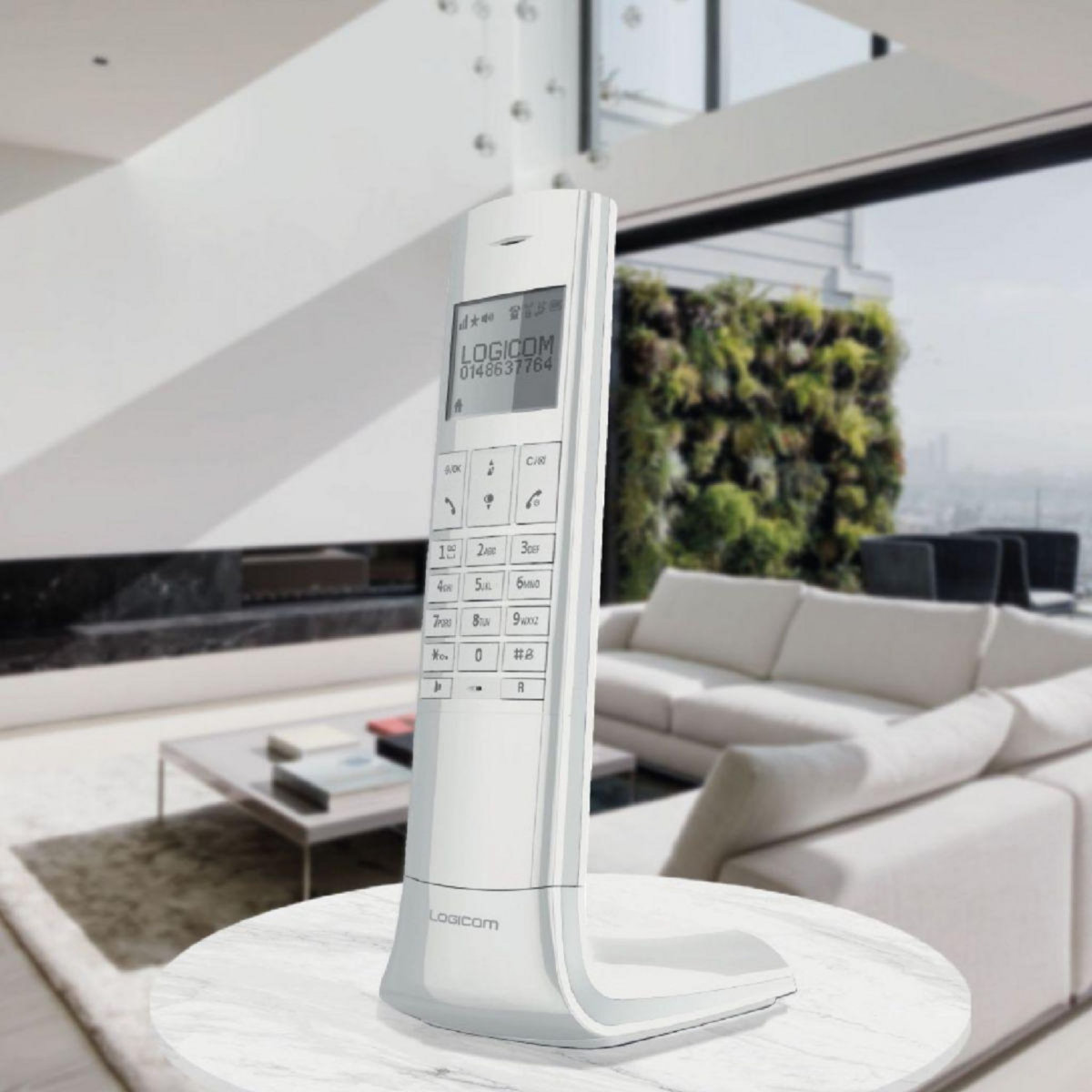 Logicom Téléphone sans fil Luxia Solo Blanc/Gris