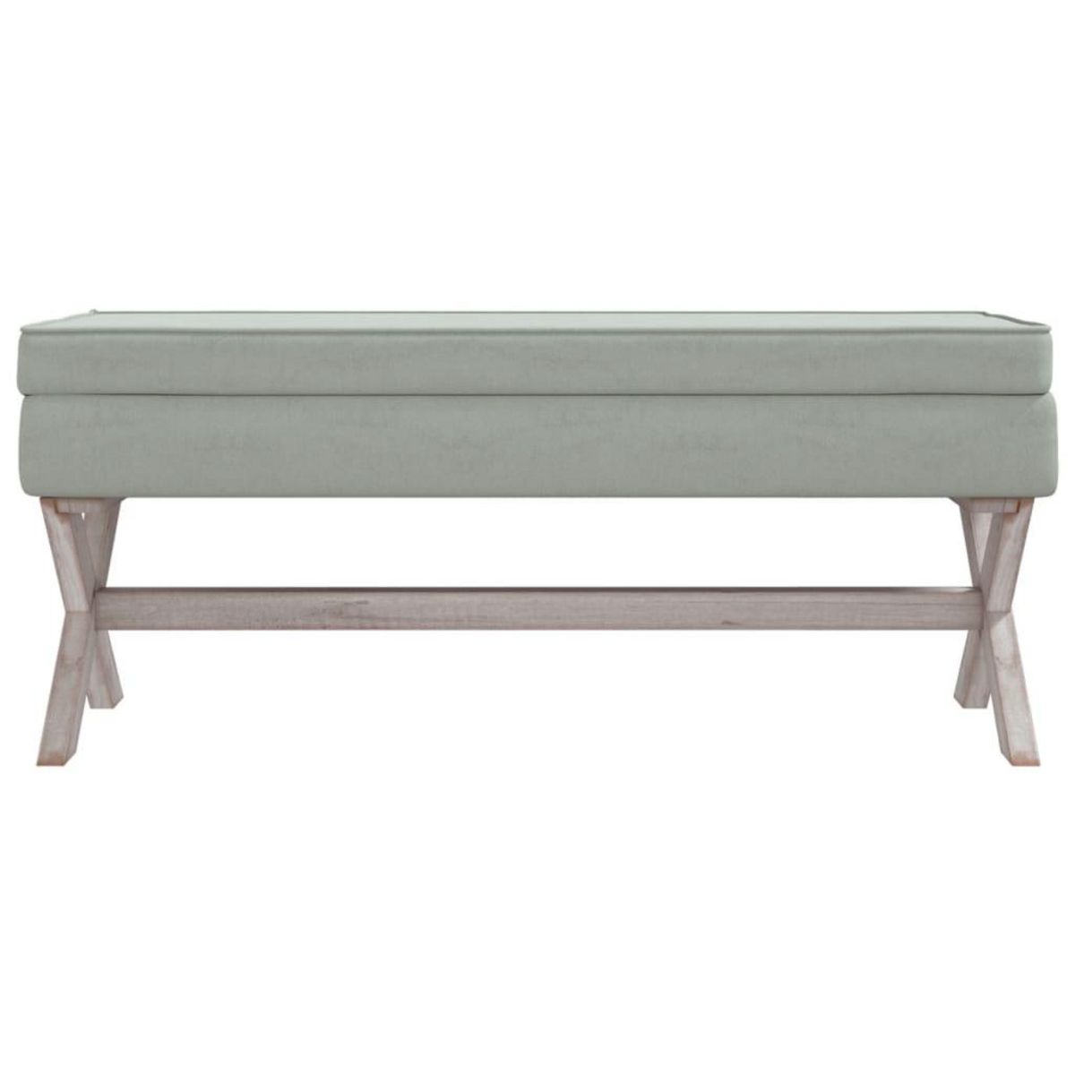 VIDAXL Tabouret de rangement Gris clair 110x45x49 cm Velours