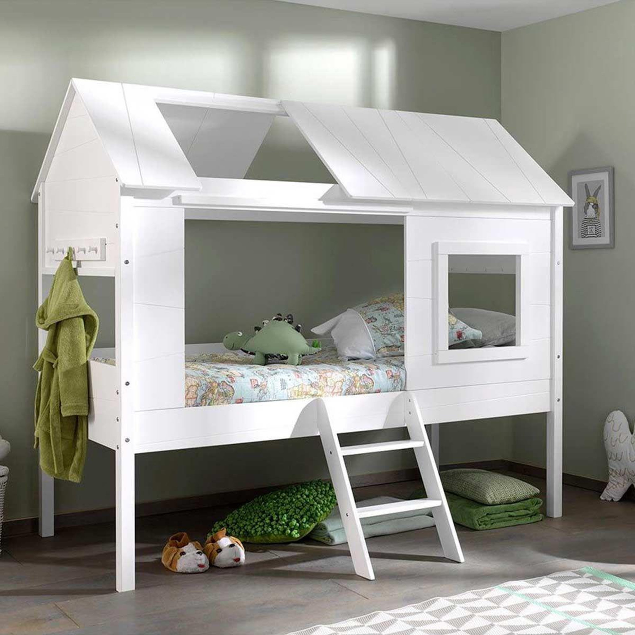 Voir la diapositive 1 : Paris Prix Pack - lit cabane enfant & sommier  charlotte  90x200cm blanc