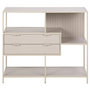Voir la diapositive 1 : LISA DESIGN Anthea - étagère filaire métal avec plaquage en effet bois blanchi - avec tiroirs - 114 cm - gris