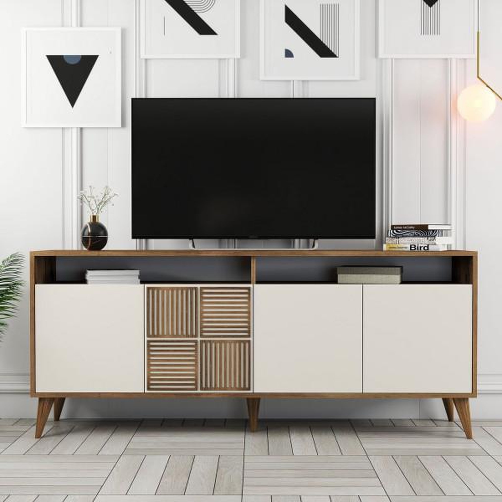 Voir la diapositive 6 : Habitat et Jardin Buffet en bois  milan  - 180 x 35 x 78 cm - noyer, crème