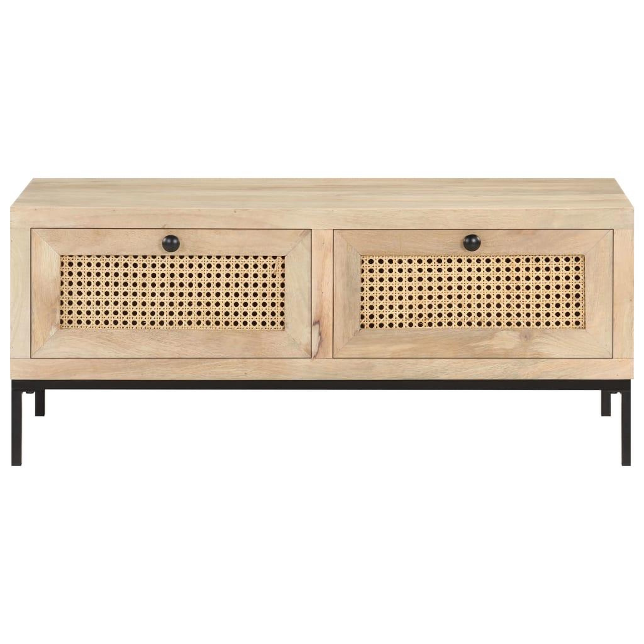 Voir la diapositive 2 : VIDAXL Table basse 90x50x37 cm bois de manguier et canne naturelle