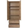 Voir la diapositive 3 : MARKET24 Armoire IMAGE 7 - Décor chene - 2 portes + 2 tiroirs - L80 x H191 x P40 cm