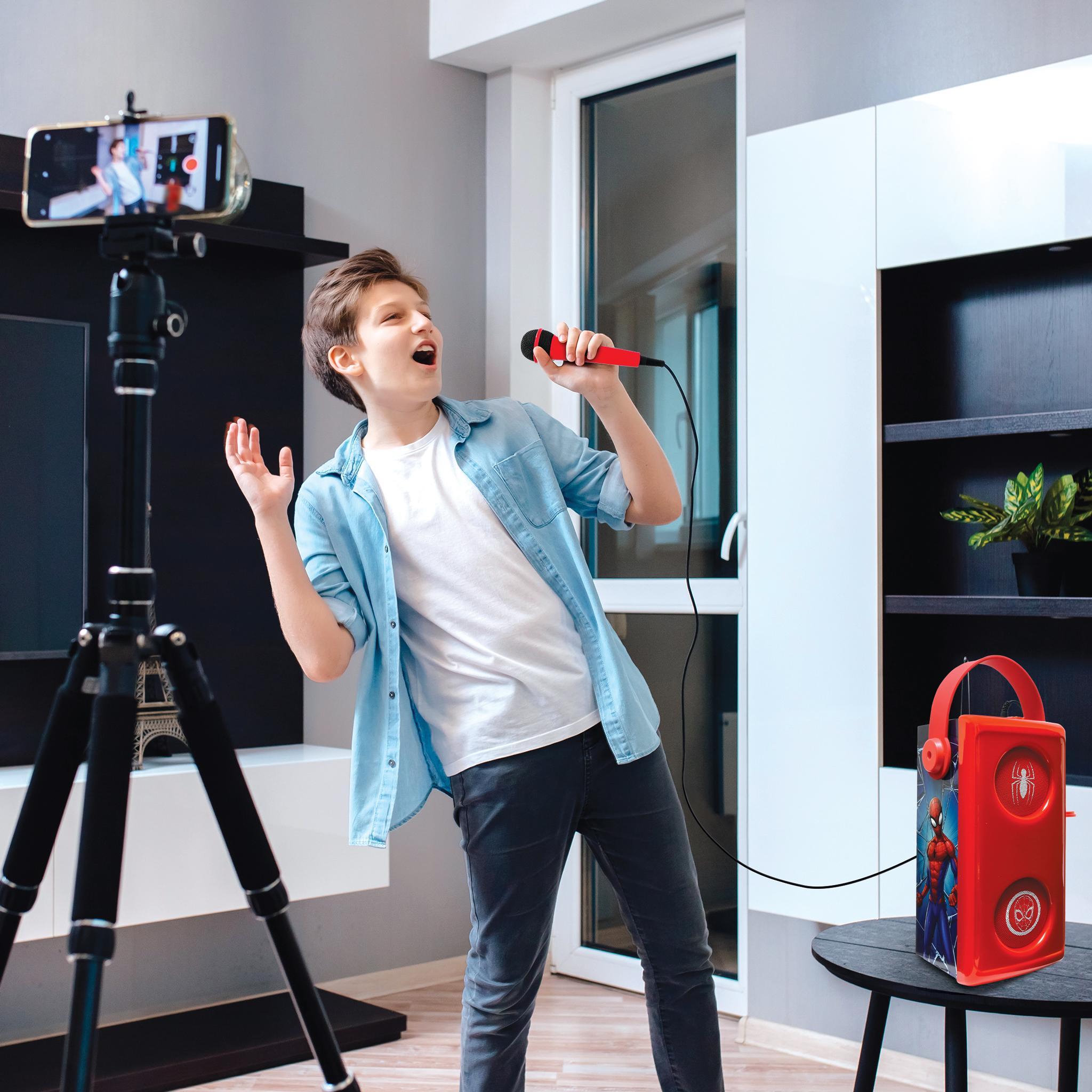 Voir la diapositive 6 : Lexibook Enceinte Bluetooth lumineuse  avec micro Spiderman