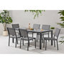 Voir la diapositive 1 : MARKET24 Ensemble table de jardin 6 personnes : Table + 6 chaises - Structure en aluminium - L180 x P 90 x H 72 cm - Gris anthracite