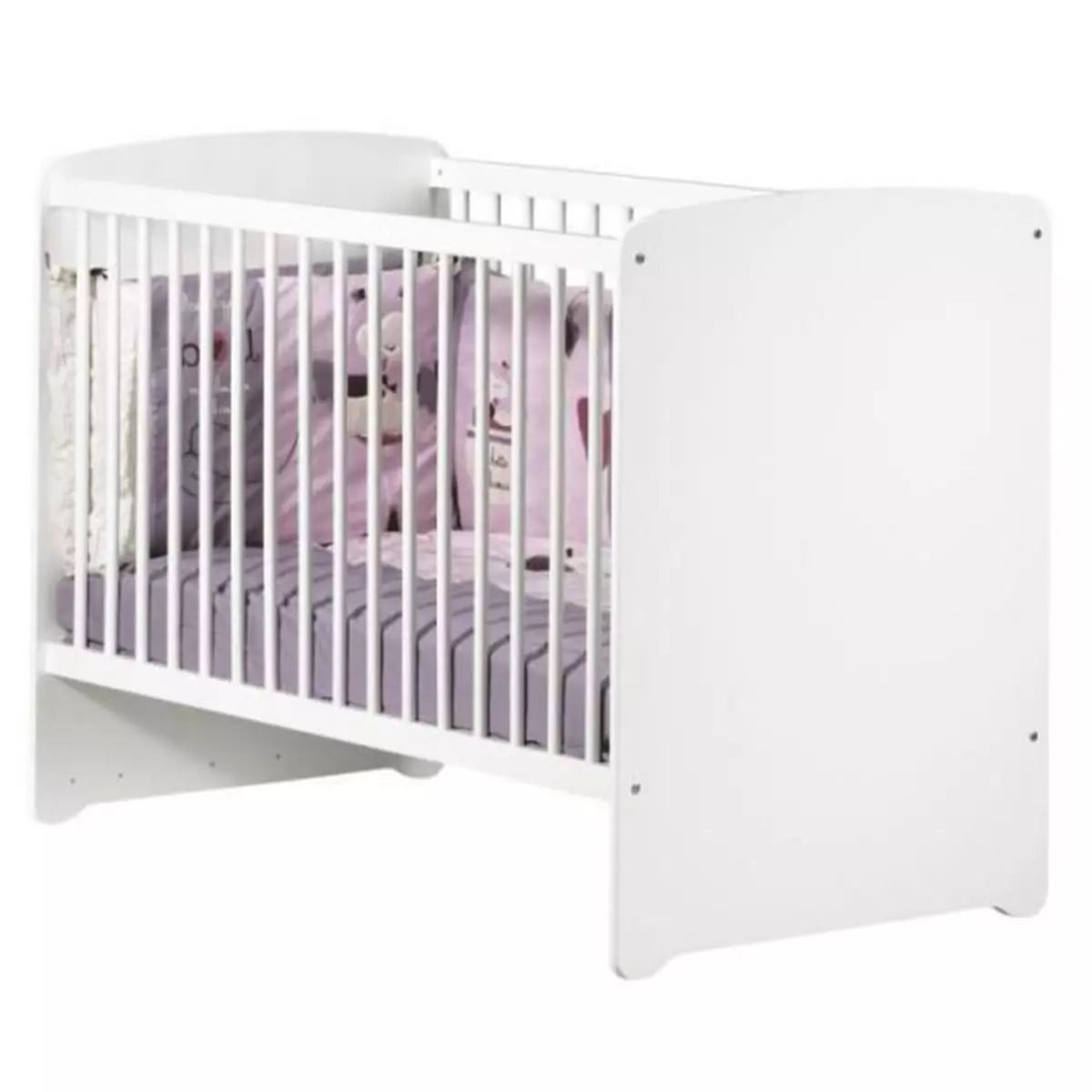 BABY PRICE Lit bébé - 120 x 60 cm - Babyprice Basic - En bois blanc