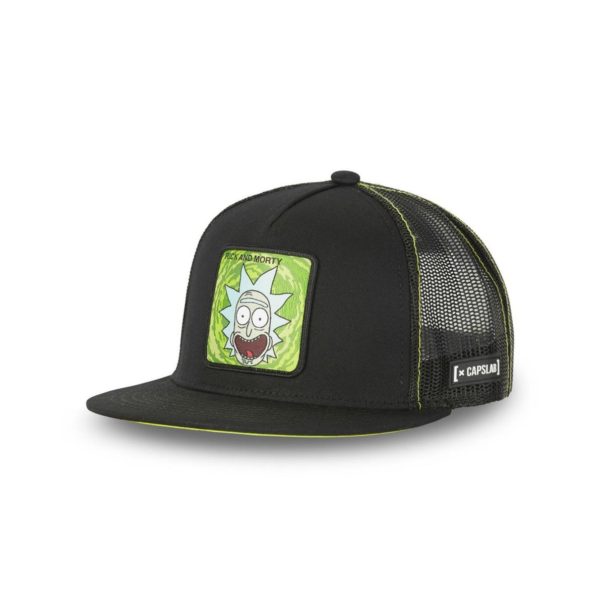 CAPSLAB Casquette snapback  visière plate avec filet Rick et Morty Rick