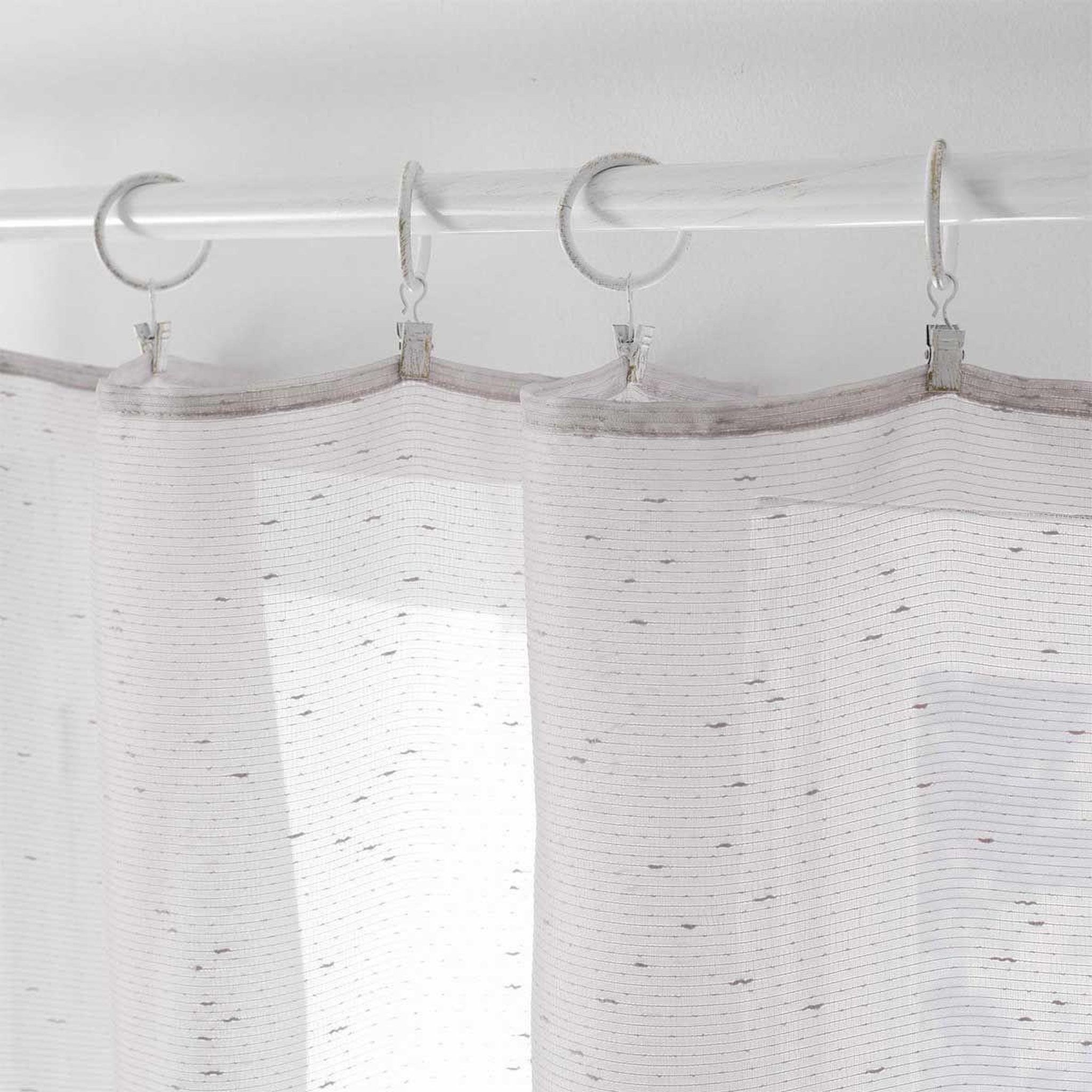 Voir la diapositive 2 : Douceur d'Intérieur Lot de 10 anneaux  pince  12cm blanc & or