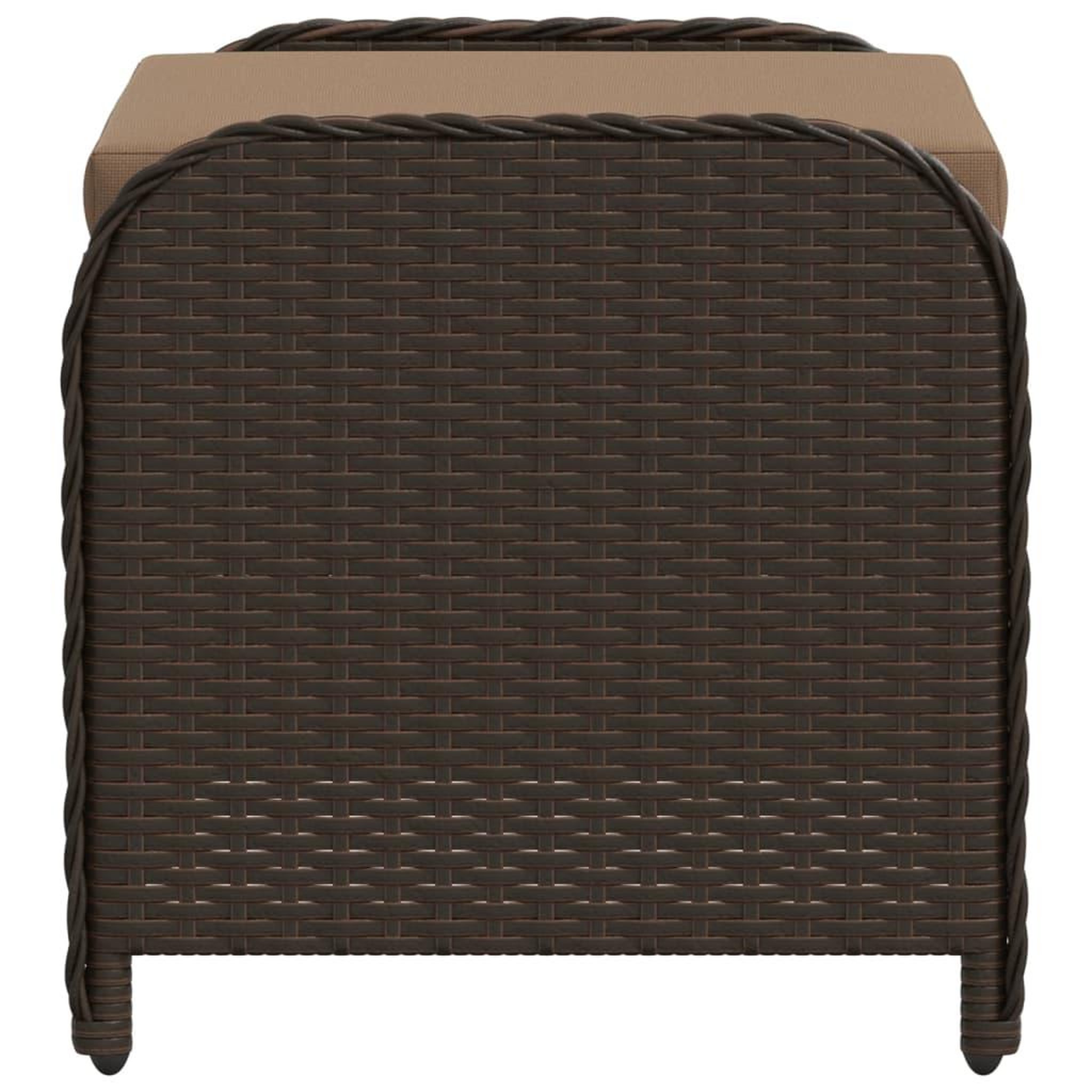 Voir la diapositive 5 : VIDAXL Tabouret de jardin avec coussin brun 58x46x46 cm resine tressee