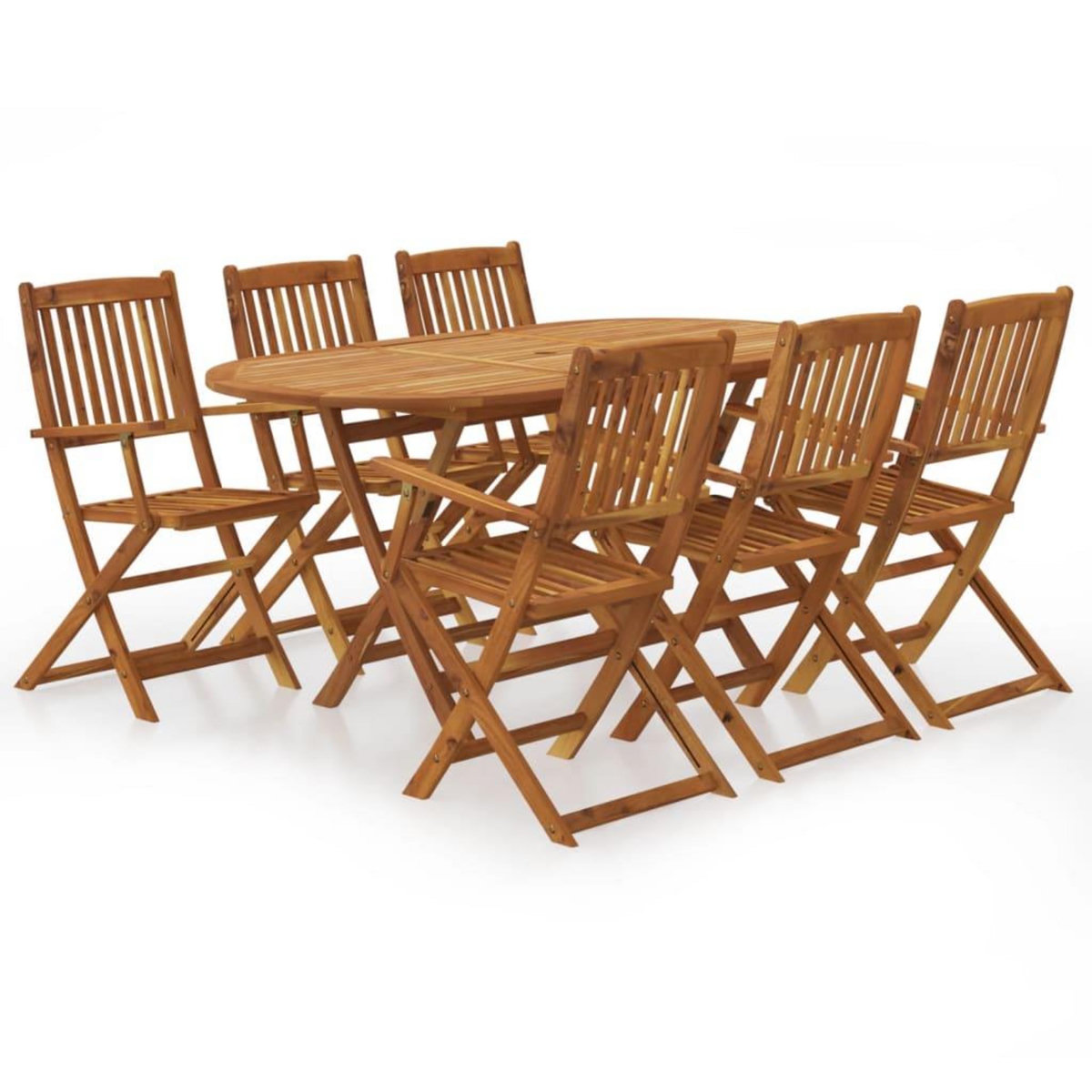 VIDAXL Ensemble a manger d'exterieur pliable 7pcs Bois d'acacia solide