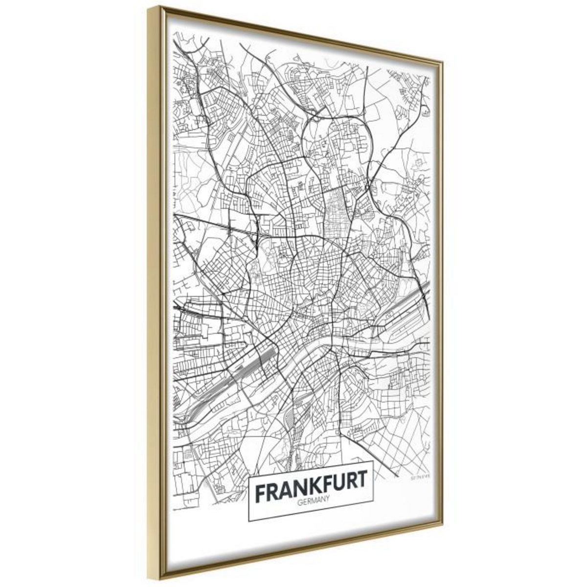 Paris Prix Affiche Murale Encadrée  City map Frankfurt