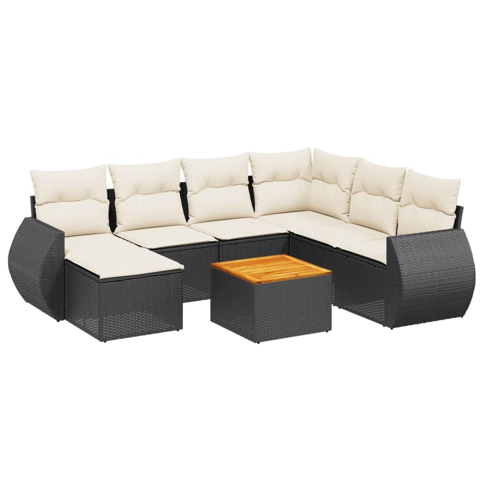 Voir la diapositive 2 : VIDAXL Salon de jardin 8 pcs avec coussins noir resine tressee