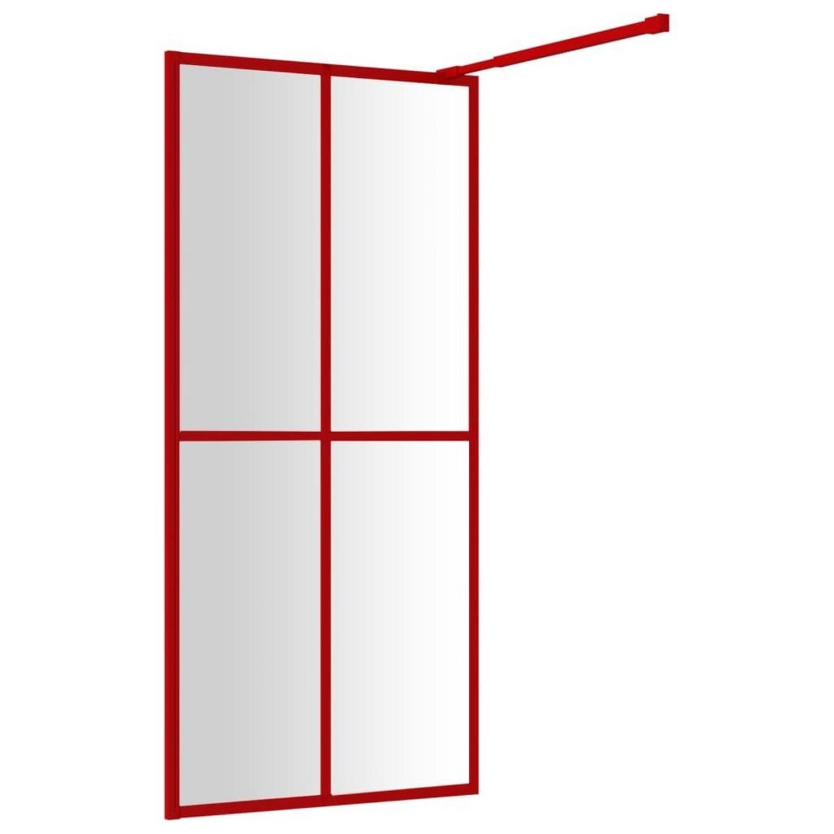 VIDAXL Paroi de douche avec verre ESG transparent rouge 100x195 cm
