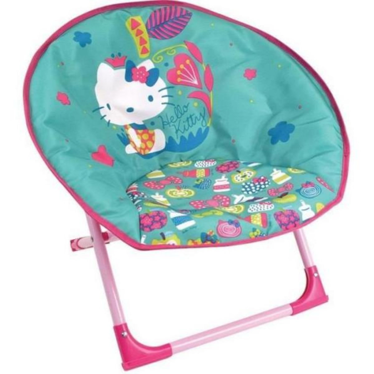 Fun House Siege lune pliant pour enfant - FUN HOUSE - HELLO KITTY - Dimensions H.47x L.54x P.45 cm - Intérieur