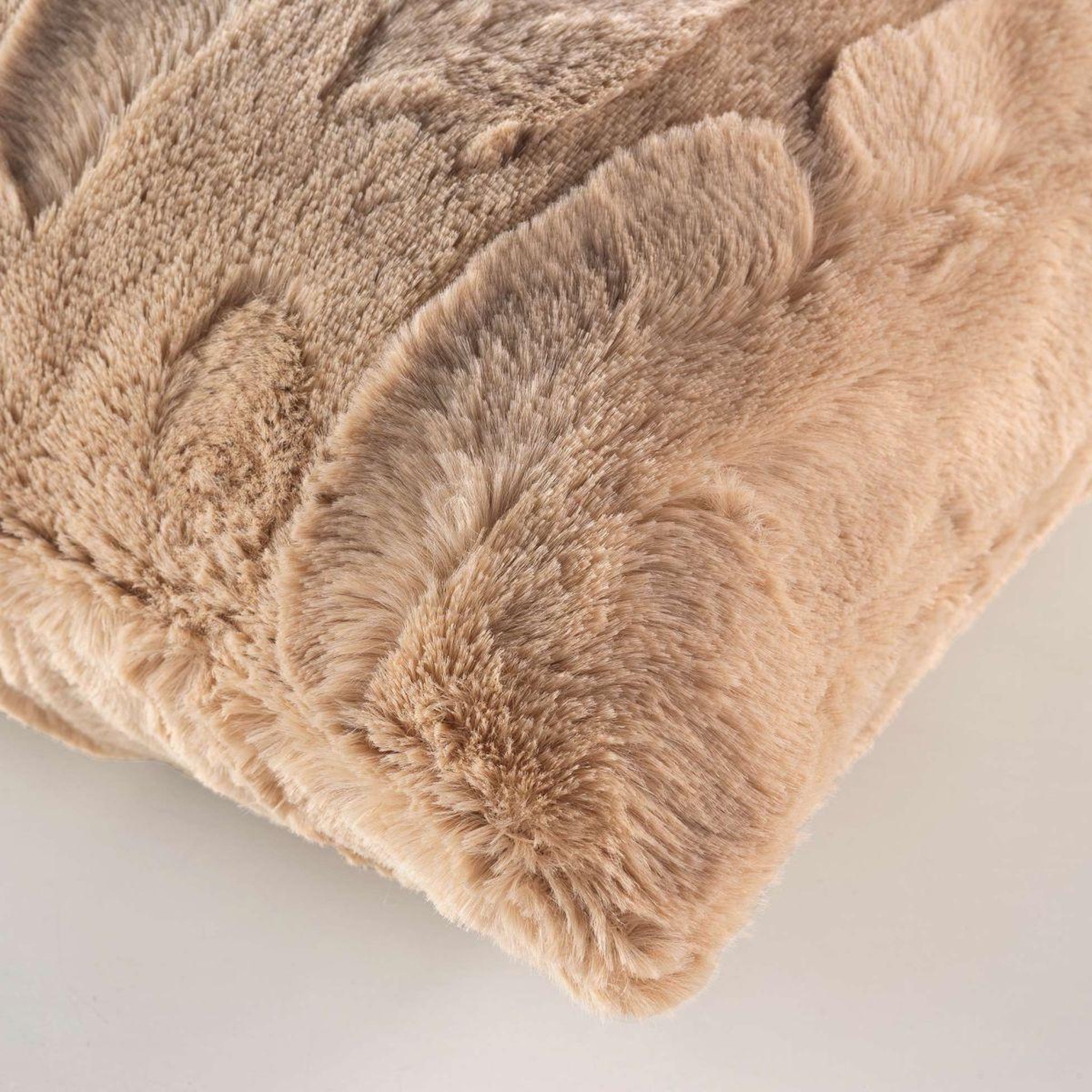 Voir la diapositive 3 : Douceur d'Intérieur Coussin imitation fourrure  foxy  45x45cm sable