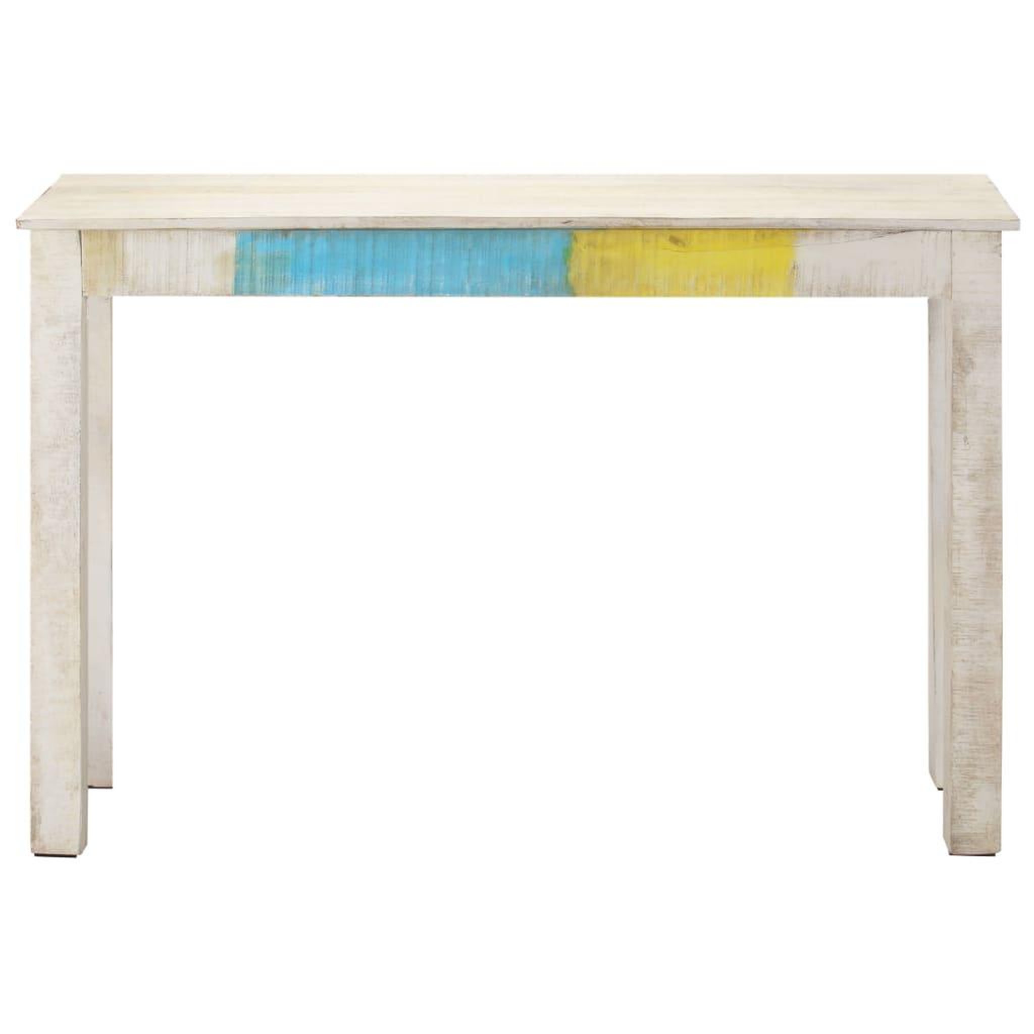 Voir la diapositive 2 : VIDAXL Table console blanc 115x35x77 cm bois de manguier brut