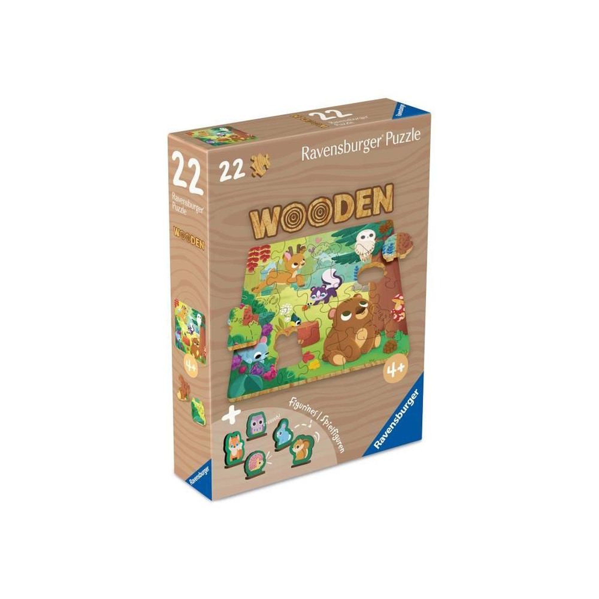 Voir la diapositive 2 : RAVENSBURGER Puzzle bois 22 pièces - Animaux de la forêt