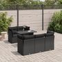 Voir la diapositive 1 : VIDAXL Salon de jardin 6 pcs avec coussins noir resine tressee