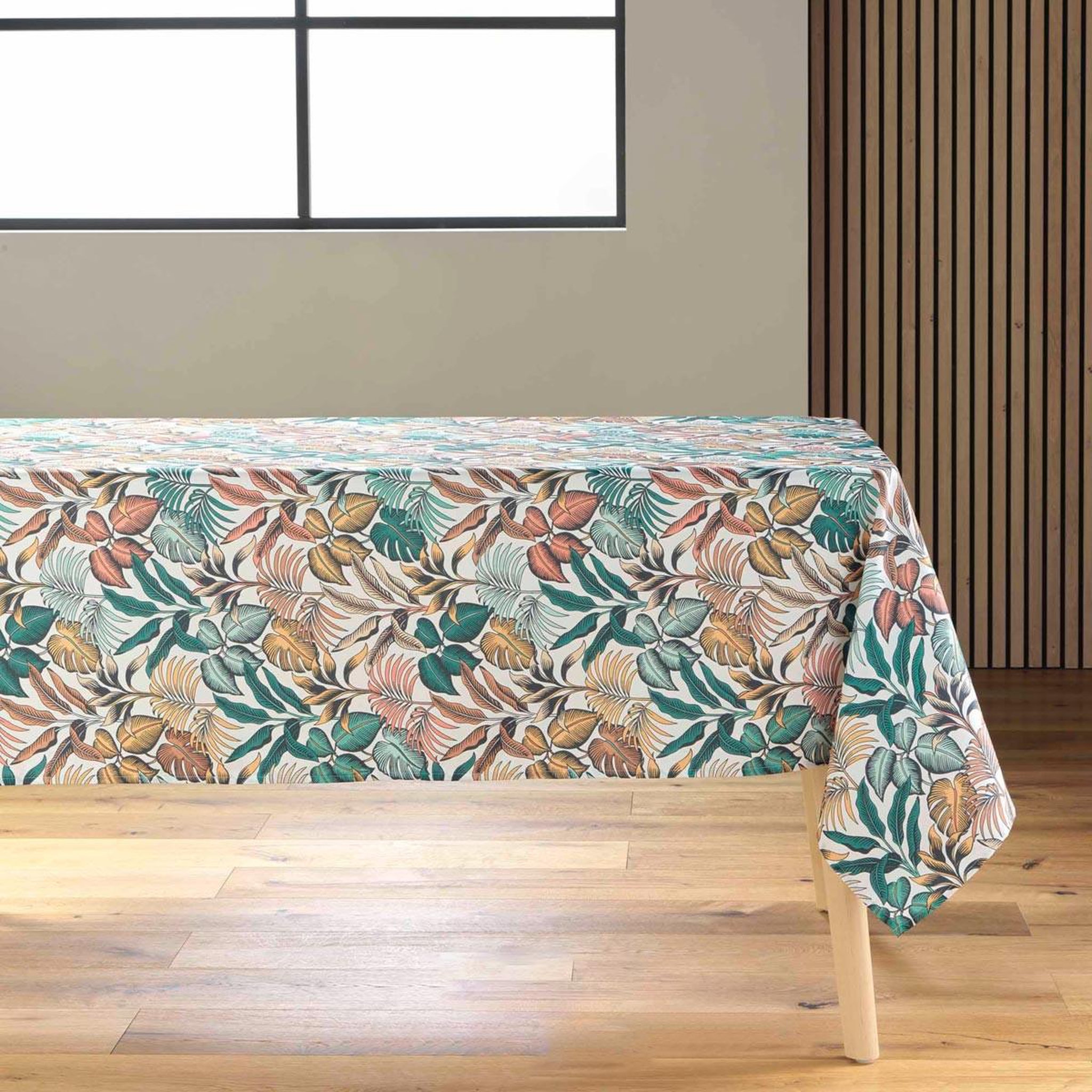 Douceur d'Intérieur Nappe antitache imprimé  stylis  145x240cm jaune