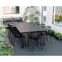 Voir la diapositive 2 : PLAY4FUN Table de jardin 8-10 personnes 220 X 120 X 75 cm - Noir effet marbré