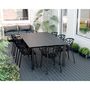 Voir la diapositive 2 : PLAY4FUN Table de jardin 8-10 personnes 220 X 120 X 75 cm - Noir effet marbré