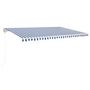 Voir la diapositive 2 : VIDAXL Auvent automatique capteur de vent LED 500x350 cm Bleu et blanc