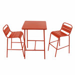 CONCEPT USINE Ensemble table de bar et 2 chaises hautes d'extérieur terracotta BERGAME