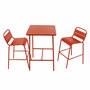 Voir la diapositive 1 : CONCEPT USINE Ensemble table de bar et 2 chaises hautes d'extérieur terracotta BERGAME