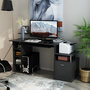 Voir la diapositive 4 : HOMCOM Bureau pour ordinateur table meuble pc informatique en MDF noir