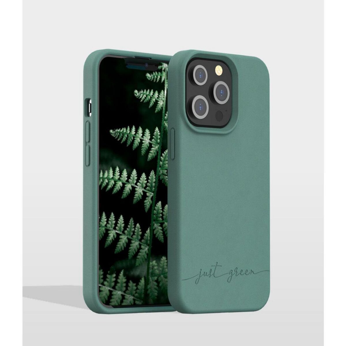 JUST GREEN Coque iPhone 13 Pro Bio vert
