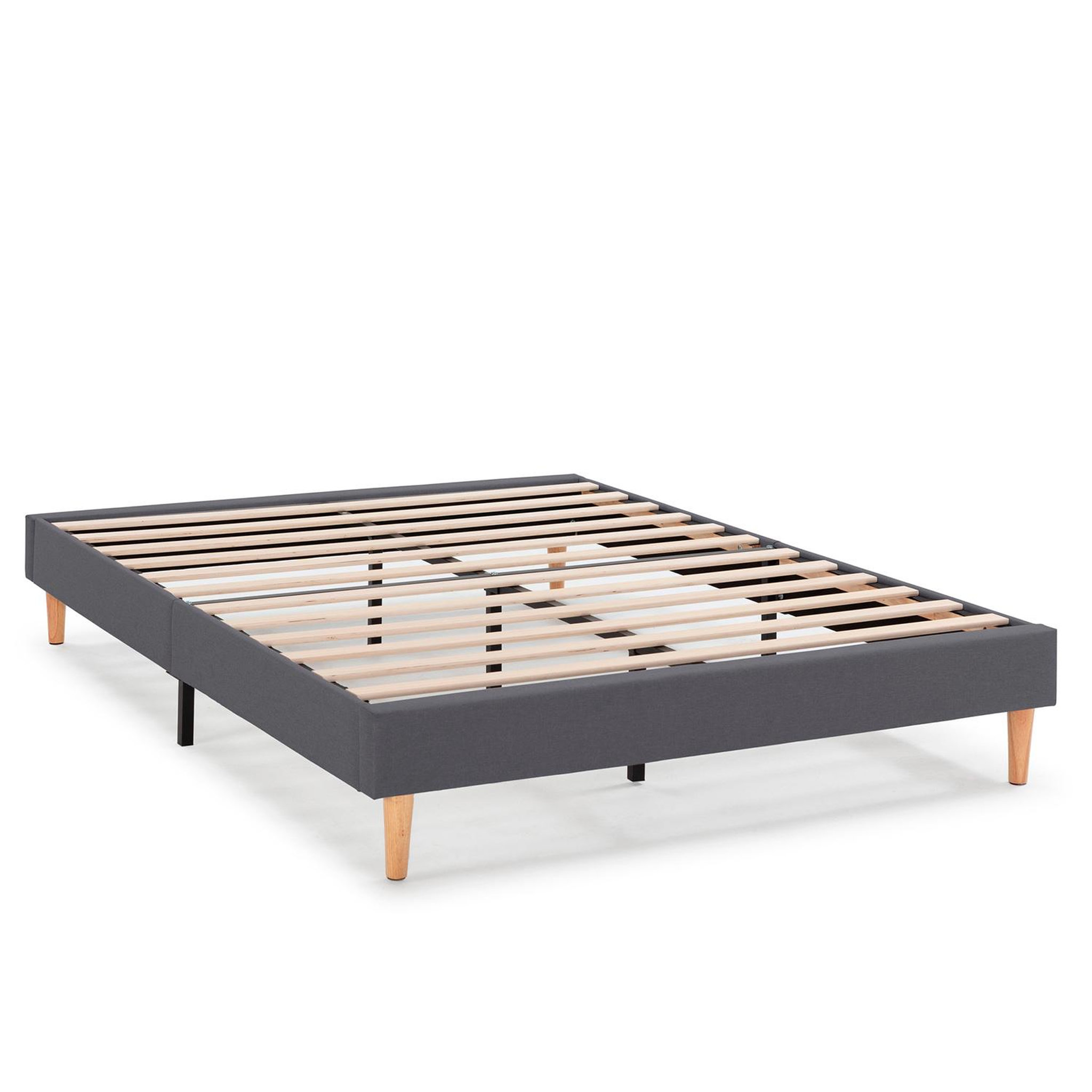 VS VENTA-STOCK Sommier tapissier Aura 90x190 cm  Gris Foncé, Hauteur 30 cm