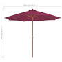 Voir la diapositive 6 : VIDAXL Parasol d'exterieur avec mat en bois 300 cm rouge bordeaux