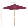 Voir la diapositive 6 : VIDAXL Parasol d'exterieur avec mat en bois 300 cm rouge bordeaux