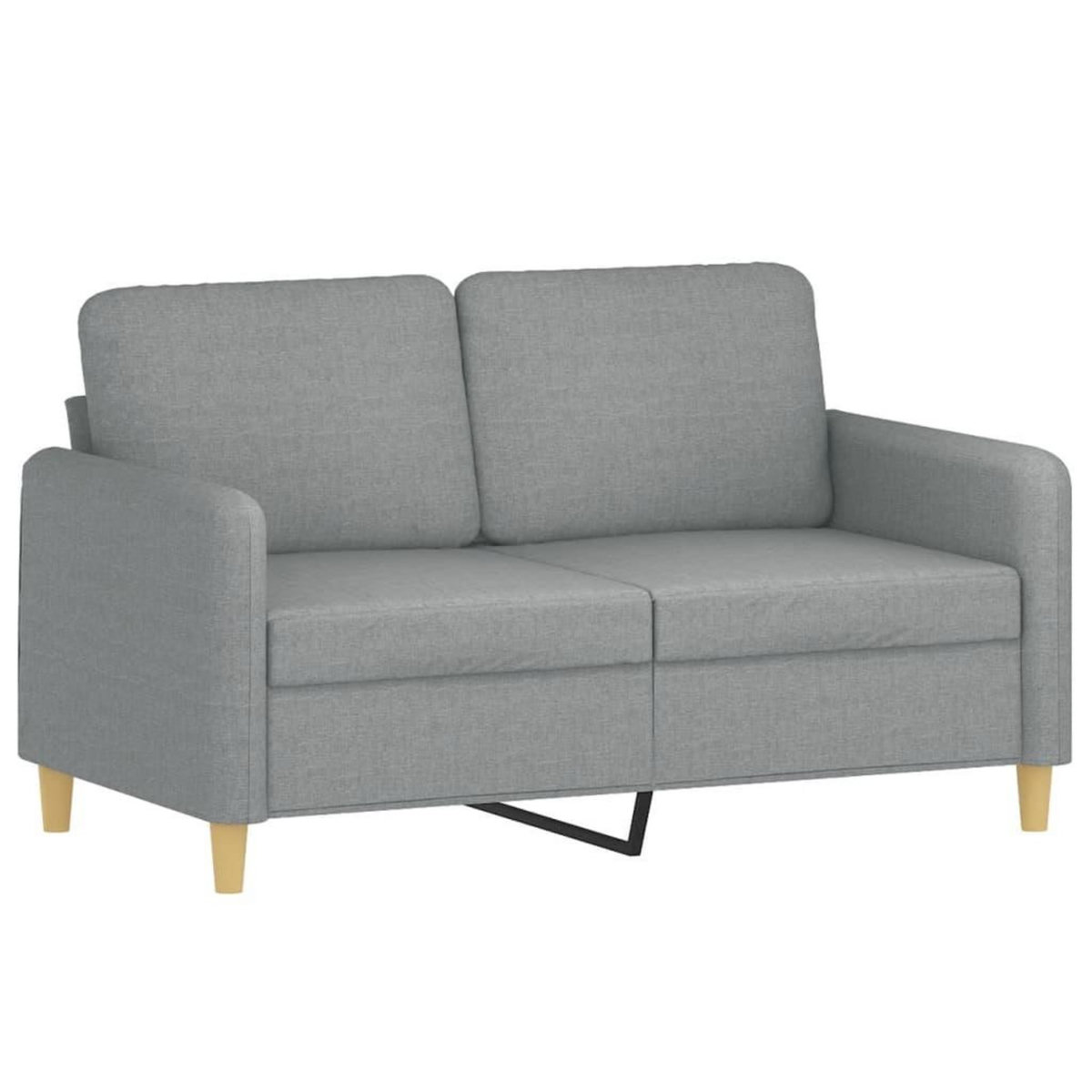 VIDAXL Canape 2 places avec oreillers gris clair 120 cm tissu