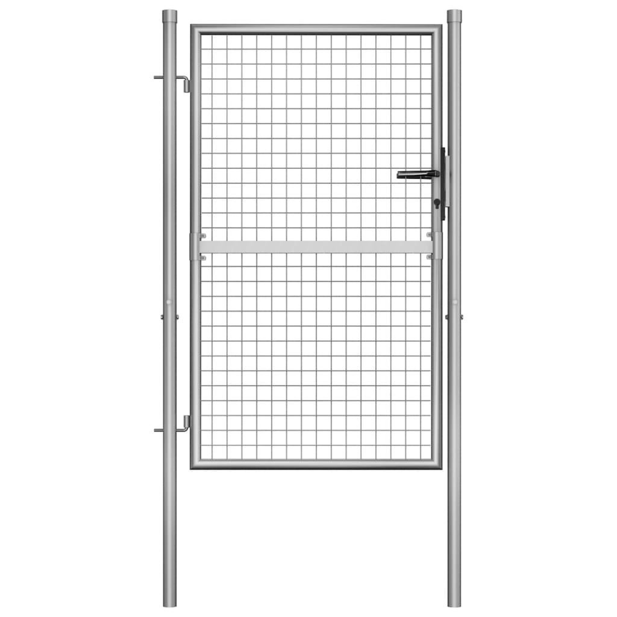 Voir la diapositive 1 : VIDAXL Porte de jardin Acier galvanise 105x175 cm Argente