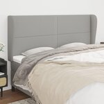 VIDAXL Tete de lit avec oreilles Gris clair 203x23x118/128 cm Tissu