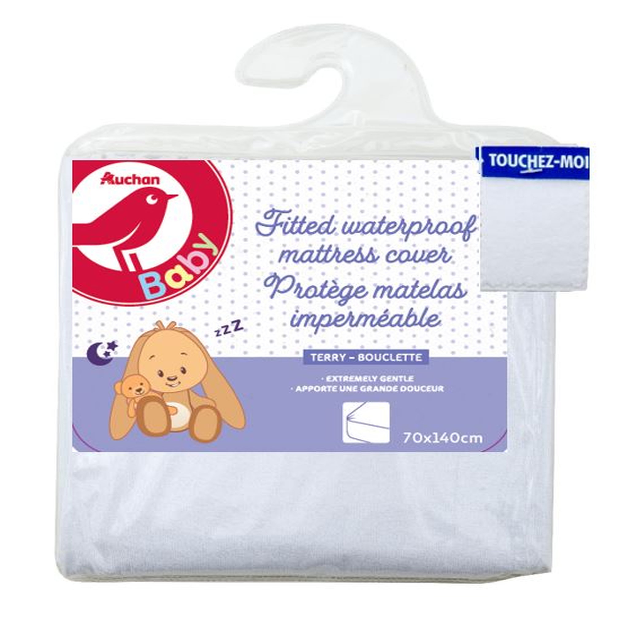 AUCHAN BABY Protège matelas bébé imperméable microrespirant 70 x 140 cm 