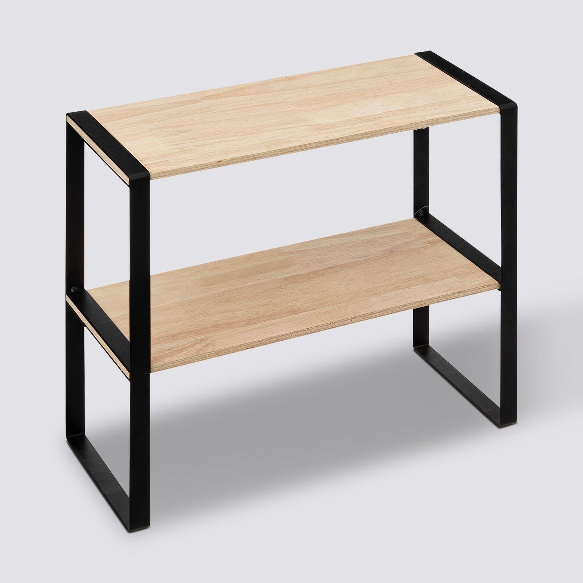 Voir la diapositive 5 : FIVE Étagère à 2 niveaux en bois blackwood - beige