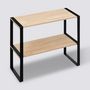Voir la diapositive 5 : FIVE Étagère à 2 niveaux en bois BLACKWOOD - Beige