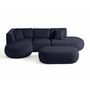 Voir la diapositive 5 : LISA DESIGN Santorini - canapé modulable d'angle gauche + pouf - 5 places - en tissu texturé