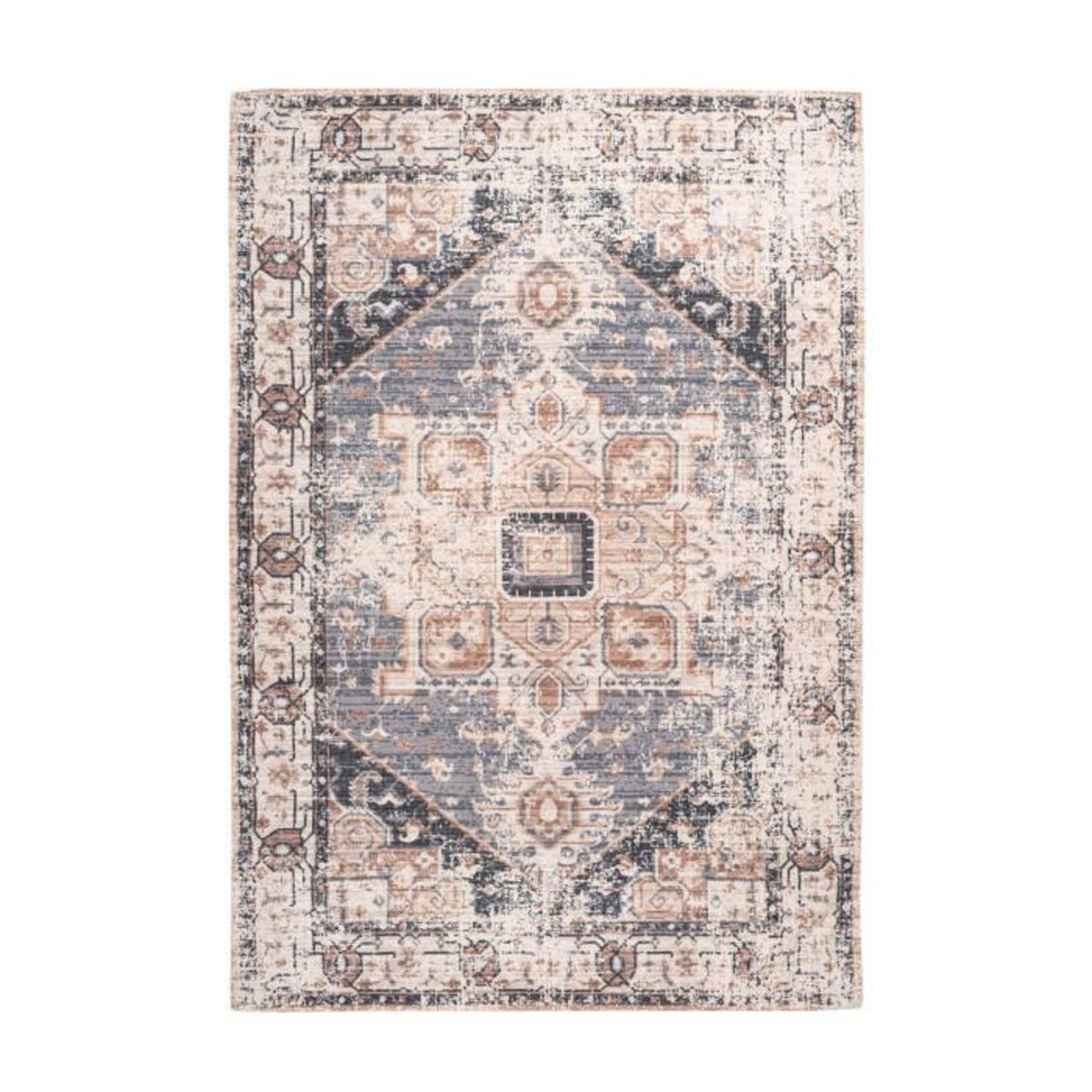 Paris Prix Tapis Vintage à Poils Courts  Indiana I  Gris & Marron