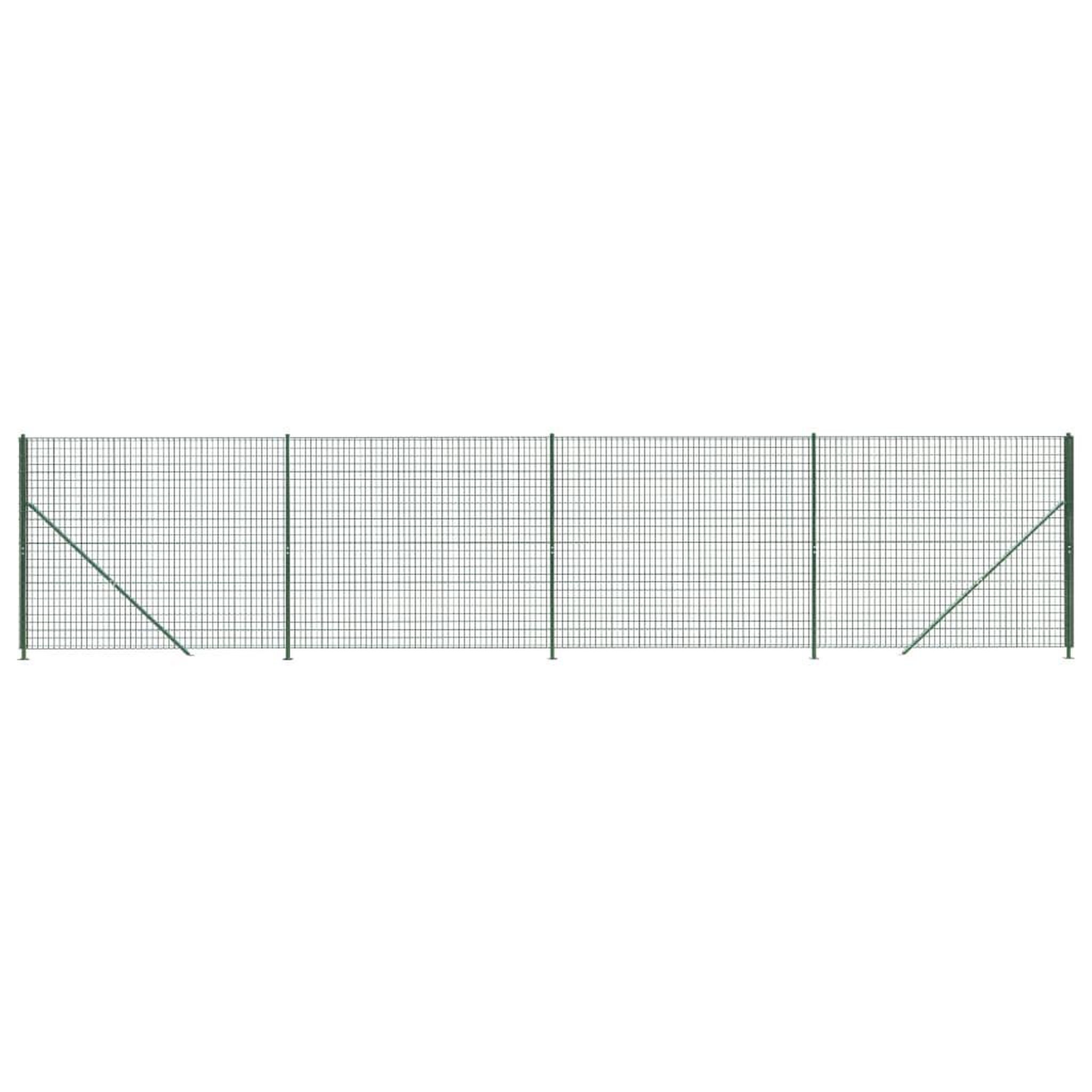 Voir la diapositive 2 : VIDAXL Cloture en treillis metallique avec bride vert 2,2x10 m