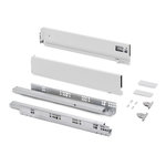 EMUCA SRL Tiroir extérieur Vertex avec réglages 3D hauteur 93mm -  60kg -  profondeur 500mm -  acier -  Peint en blanc