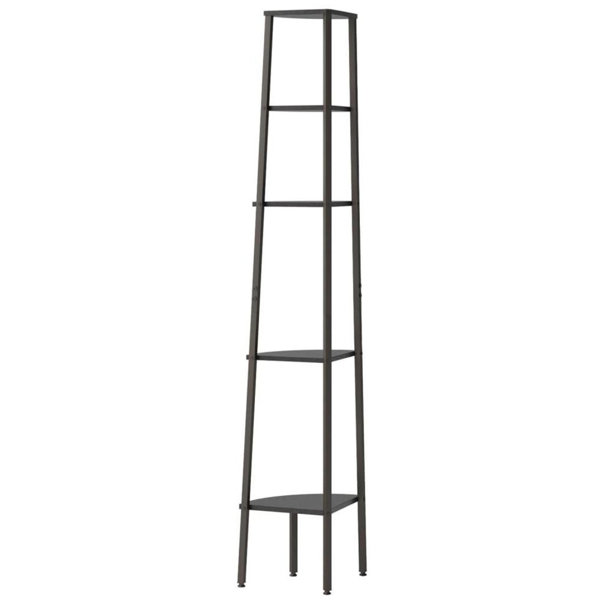 VIDAXL Etagere d'angle 5 niveaux Noir 45,5x31,5x180 cm