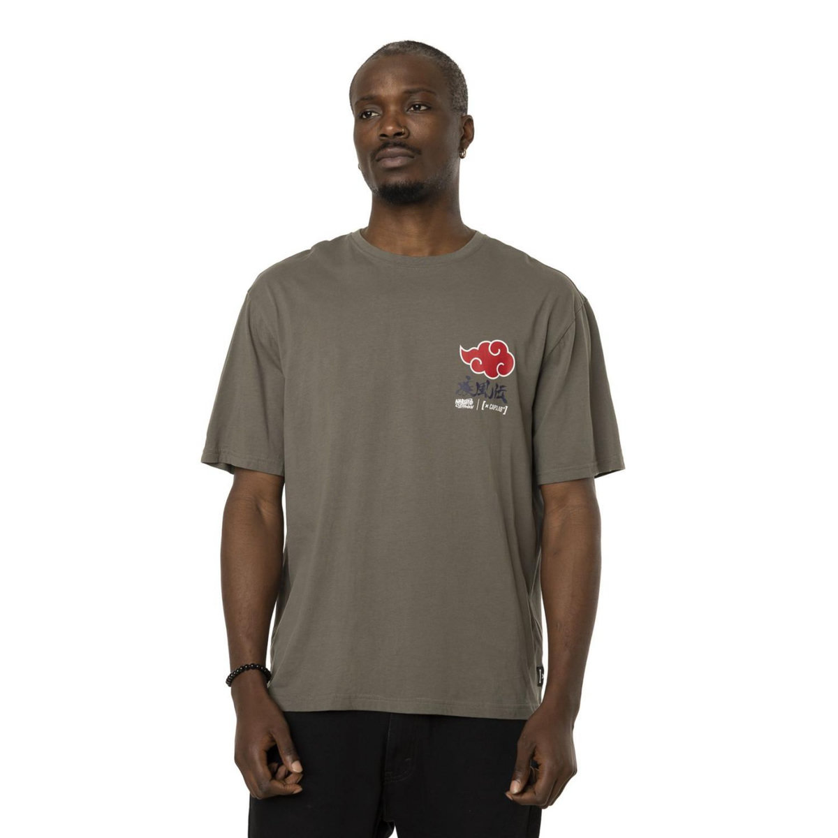 CAPSLAB T-shirt en coton homme relax fit avec print Naruto Shippuden Akatsuki