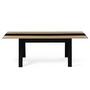 Voir la diapositive 3 : ID MARKET Table à manger extensible rectangle GEORGIA 6-10 personnes noire et imitation hêtre 140-220 x 90 cm