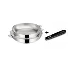 Lagostina Lot de 2 poêles inox 24 et 28 cm + poignée - 012138600003