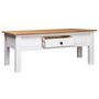 Voir la diapositive 3 : VIDAXL Table basse Blanc 100x60x45 cm Pin massif Assortiment Panama