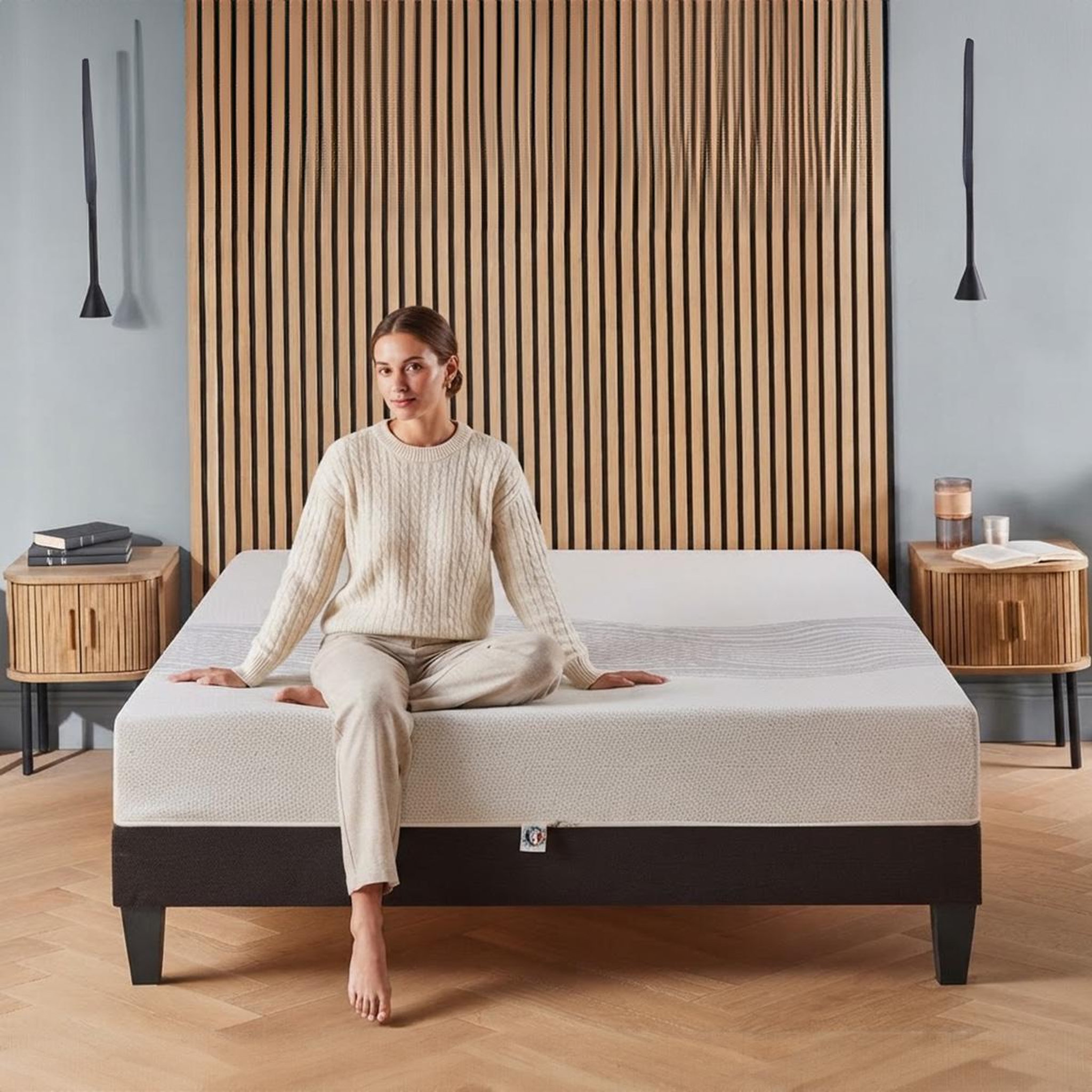 Voir la diapositive 6 : OLYMPE LITERIE Olympe literie | ensemble sensitive | matelas mémoire de forme + sommier bois